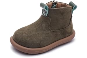 Baby Shoes - Toddler Boys Girls Warm Ankle Boots Wide Toe Box with Soft Rubber Sole Non-Slip Kids Dress Boots Infant First Wa