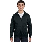 Hanes Boys' EcoSmart Full Zip Hooded Jacket, Black, x Small