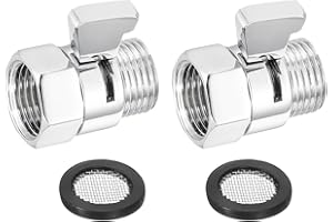 uxcell Water Flow Control Valve, 1 PCS G1/2" Shower Head Shut Off Valve, Brass Water Pressure Regulator for Shower Head or Bi