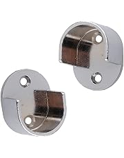 2 X Curtain Pole Ends Finnials Plastic Brassed Brass Finish Funky