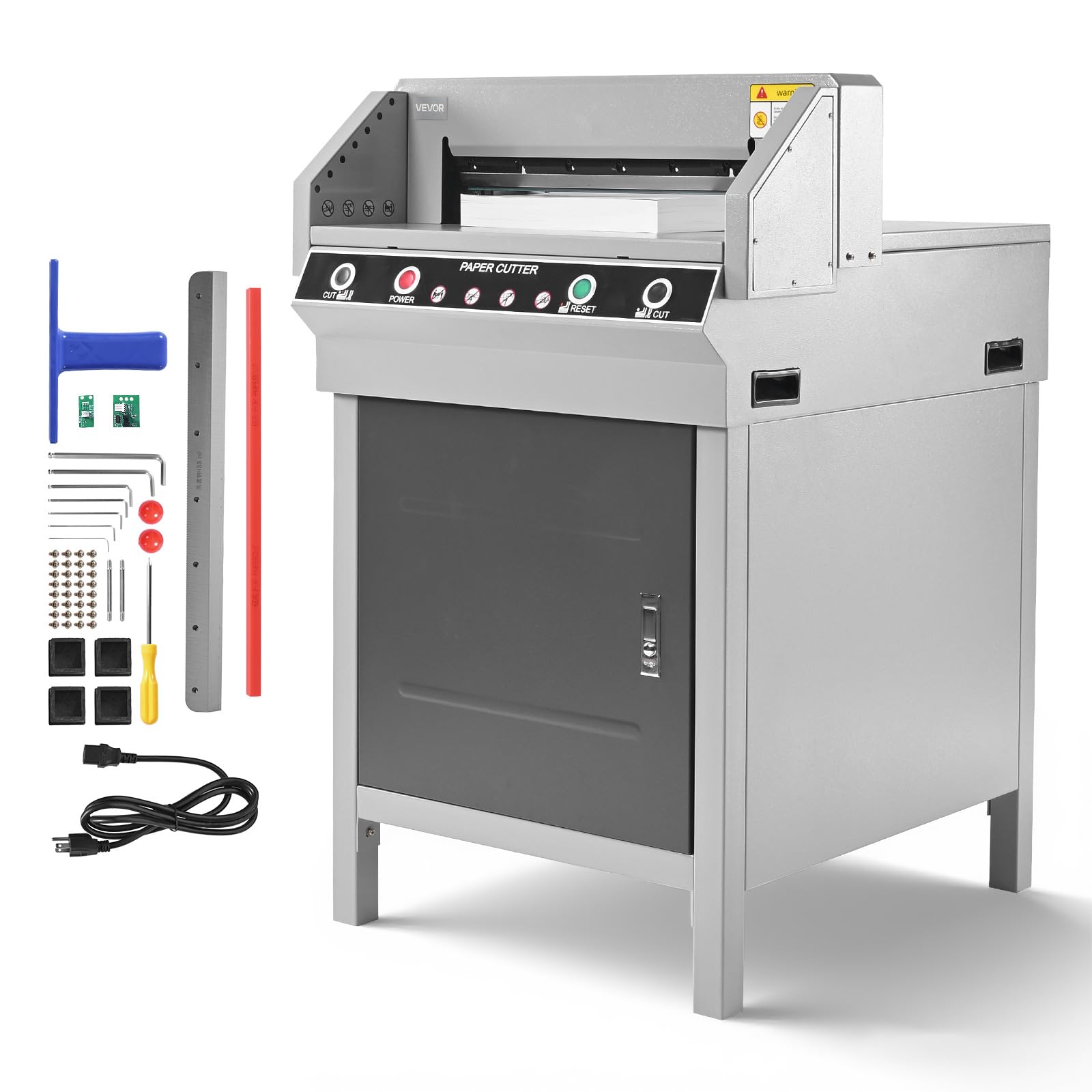 Photo 1 of ***MISSING PARTS, UNTESTED***
VEVOR Electric Paper Cutter, Heavy Duty Metal Paper Cutter Machine, 17.72 inch Cutting Width, 1.57 inch Cutting Thickness, Electric Guillotine Trimmer with Infrared Function and Spare Blade
