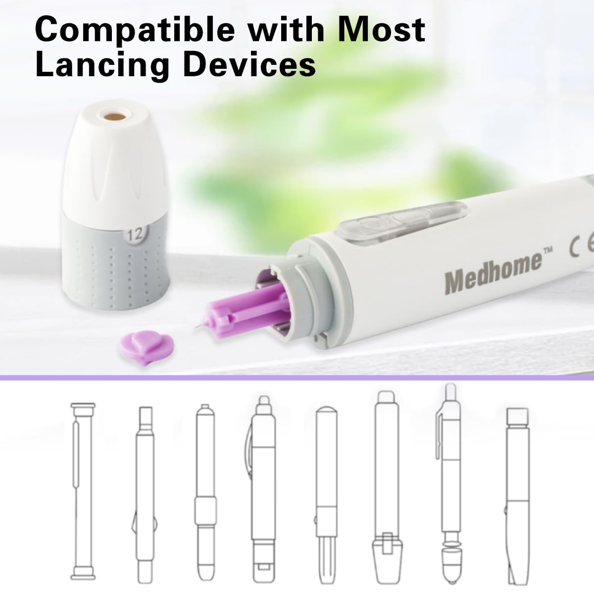 Blood Lancets, Single use, 30 Gauge Twist top Lancets for Diabetes Testing, Fits Most Lancing Devices for Blood Sugar Kit and Glucose Meter - 310 Count per Box - Purple