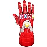 LED Light Up Infinity Gauntlet for Adults Iron Man Electronic Fist PVC Gloves with Batteries - Red