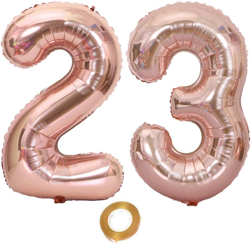 Luftballons Zahl 23, Nummer 23 Luftballon Rosegold Mädchen Luftballons ...