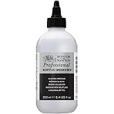 Winsor &amp; Newton Professional Acrylic Medium, Glazing Medium, 250ml | Increases transparency and extends acrylic color for smooth glazing, subtle color transitions, and layered effects.