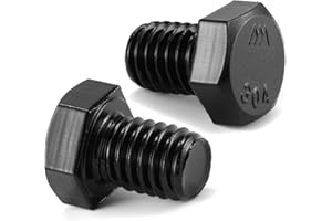 3/8-16 x 1/2" Hex Head Screw Bolt, 20Pcs 18-8 (304) Stainless Steel, Fully Threaded,Black Oxide by SG TZH