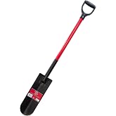 BULLY TOOLS 12-Gauge Drain Spade with D-Grip Handle | 44.5" Heavy Duty Narrow Spade Gardening Shovel for Trenching, Irrigation, Transplanting and Digging | Garden Tools | 100% Made in USA