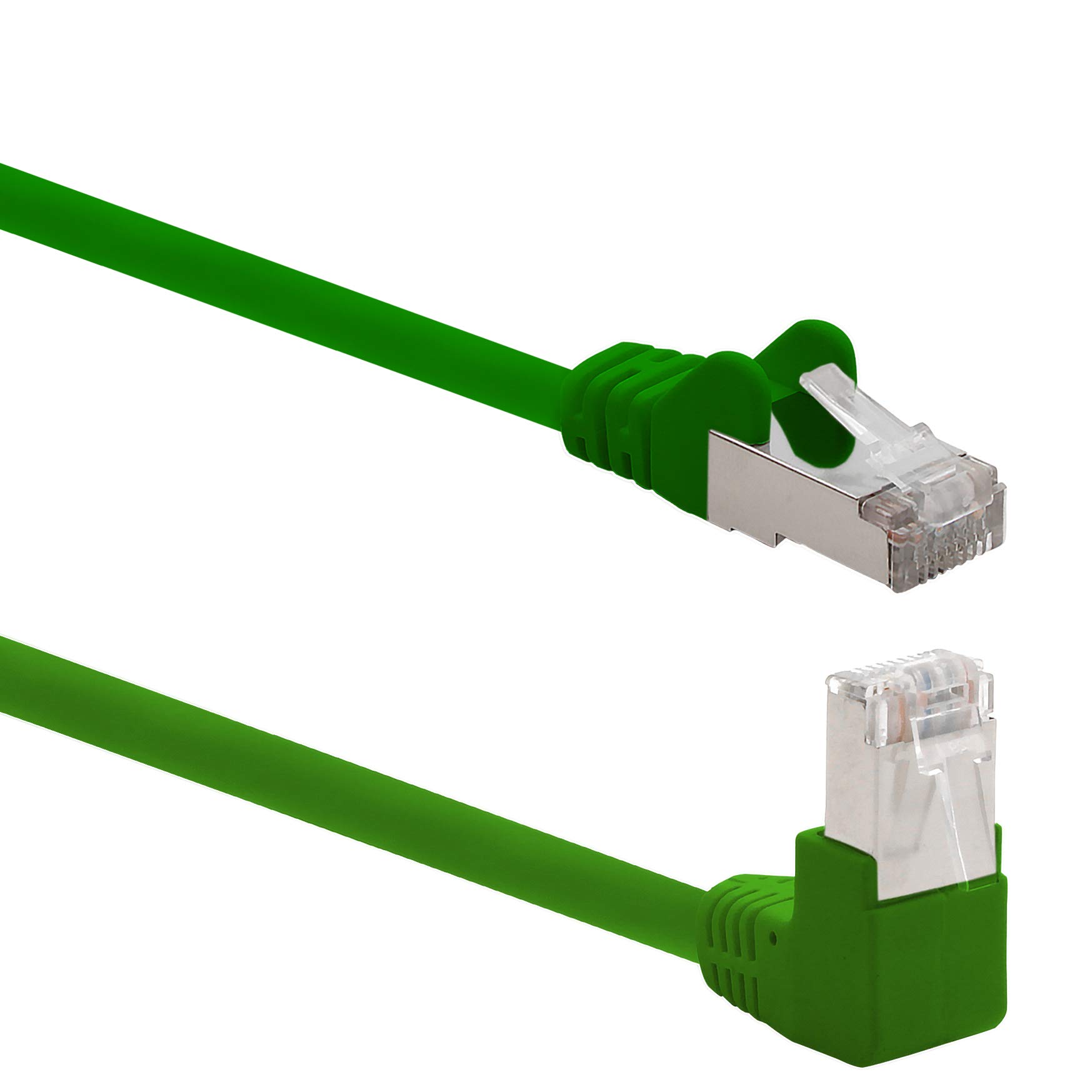 1aTTack.de 366316 Cat.6 network cable angle 90 degrees 20m - green - 1 piece - Cat6 patch cable (SFTP PIMF) 1000Mbit/s Rj 45 connector - 1 x 20m meter green