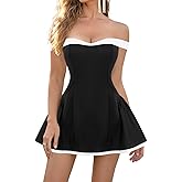 jascaela Womens Off The Shoulder Short Dress Cocktail A Line Mini Dress Homecoming Party Gown