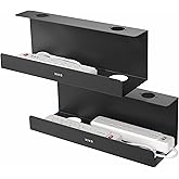 VIVO Under Desk 17 inch Extra Deep Cable Management Trays, Power Strip Holders, Cord Organizers, Wire Tamers for Office and Home, Black, 2 Pack, DESK-AC16-2C