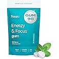 Neuro Energy Caffeine Gum (90 Pieces) - Sugar Free with L-theanine + Natural Caffeine + Vitamin B12 & B6 - Nootropic Energy & Focus Supplement for Women & Men - Keto & Vegan, Wintergreen Flavor