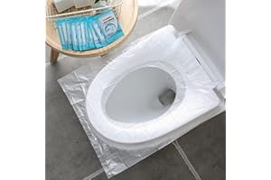 NEAGLORY 100 Pack Disposable Plastic Toilet Seat Cover Waterproof and Non Slip Individually Wrapped, for Travel, Toilet Seat Protectors for Toddler Potty Training, Pregnant Mom, Adult
