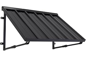 GDPFN Metal Awning for Door Entrance, 41x24 Inches Adjustable Angle Window Awnings for Patio, Sunsetter Shade Canopy Outdoor Exterior for Front Doors, Windows, Porches, Balconies, Black