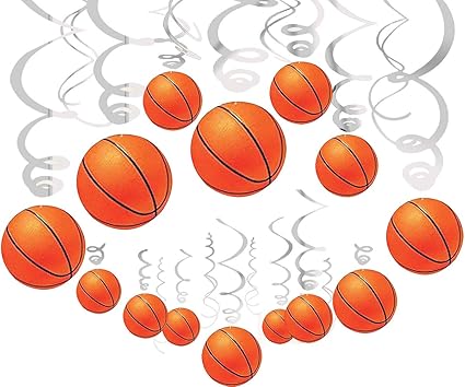 Amazon Com 36ct Basketball Party Supplies Hanging Swirls Decorations Sports Basketball Game Baby Shower Birthday Party Decorations Toys Games