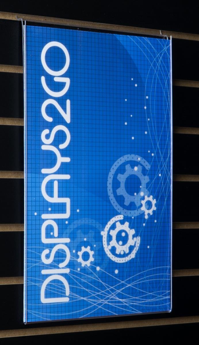 Slatwall Sign 11”w x 18”h x 1/2”d Clear Acrylic Slat Wall Picture Frame Holds 11”w x 17”h Images – Sold in Case Packs of 5 Units – Plexiglas Poster Holder Mounts Directly into the Slot