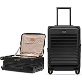LEVEL8 Top Opening Carry on Luggage Expandable, Large Suitcases with Wheels Airline Approved, Hardside Luggage with Spinner Wheel for Men Women, 20 Inch, Black