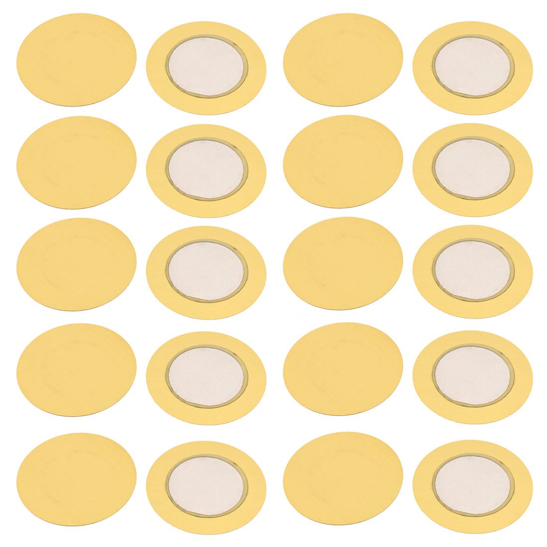 sourcing map 20pcs 35mm Diameter Piezo Discs Piezoelectric Ceramic Copper Buzzer Film Gasket