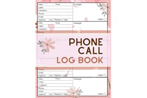 Phone Call Log Book: Telephone Message for Office