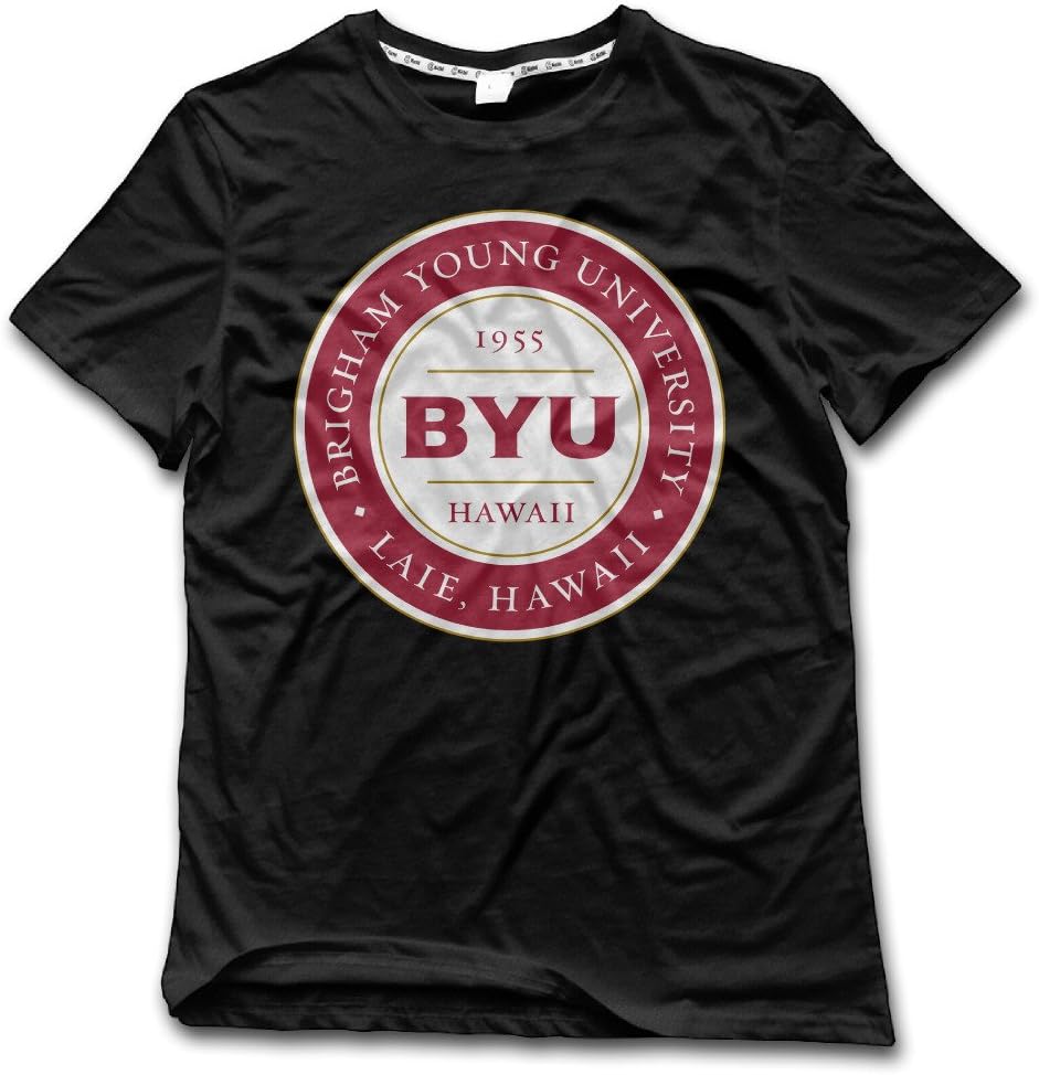 ESSES Brigham Young University BYU Hawaii Medallion Mens Crew Neck T-Shirt Black