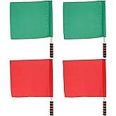 BESPORTBLE Hand Signal Flags for Referees: 4 Pcs Stainless Steel Referee Flags for Soccere Football Volleyball and Sports Field