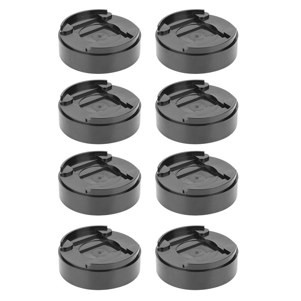 Wakects Table Sofa Riser, 8 Pcs Round Raised Bed Blocks ABS Bed Lifts Risers Furniture Bed Legs Raising Blocks Desk Leg Riser Mats Table Feet Pad for Chair Computer Desk Home Office Black