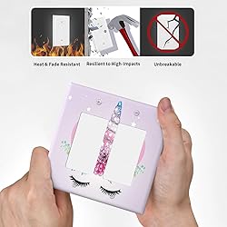 Pink Unicorn Floral Flower Light Switch Plate Cover