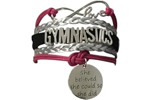 Infinity Collection Gymnastics Bracelets For Girls- Adjustable Charm Bracelet Gymnastic Charm. Gymnastics Bracelet Gifts for Gymnasts, Teams & Coaches.