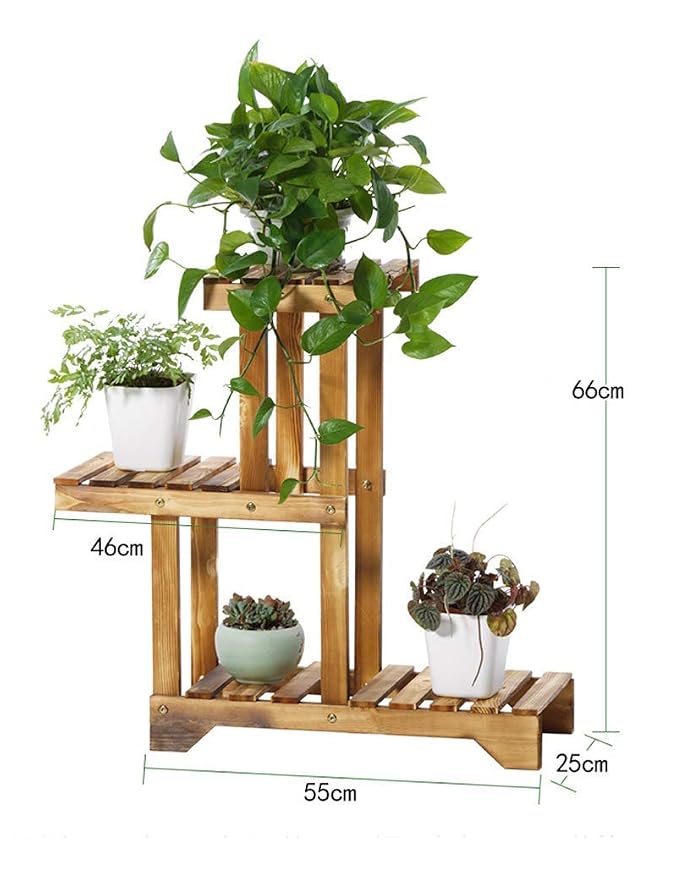 Estantería de Flores Planta Soporte de Flores de Madera Salón ...
