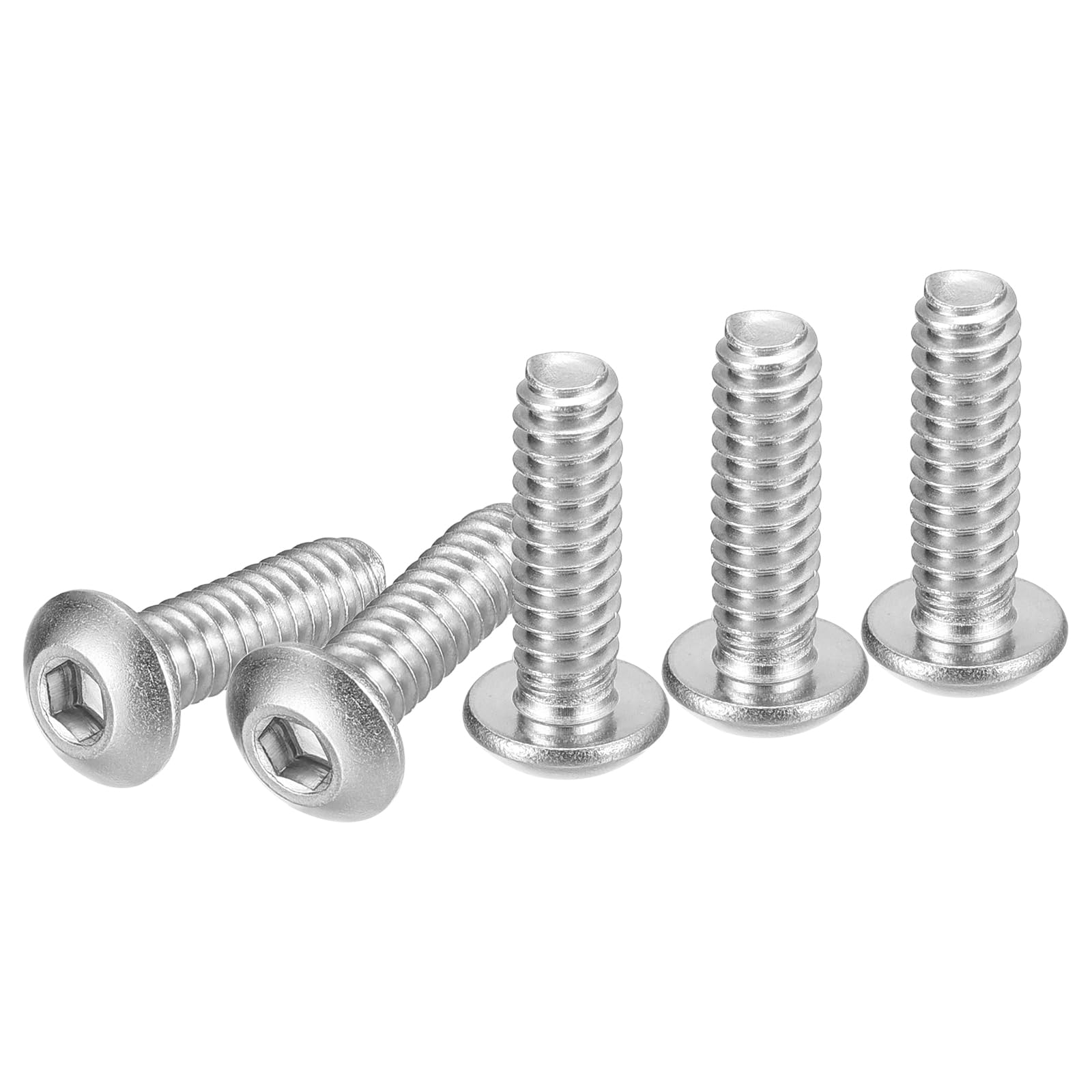 DTGN #10-24x5/8" Button Head Socket Cap Screws - 100Pack - Good for Machine - 304 Stainless Steel 18/8 - Hex Drive Full Thread UNC Fasteners — image 1