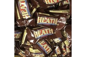 RIVER FINN ORGANICS Heath Milk Chocolate English Toffee Miniatures – 2 LB Bulk Candy Bag (~110 Pieces) – Individually Wrapped Toffee Bars – Party, Office, Candy Dish, Dessert Topping, Baking & Gifting