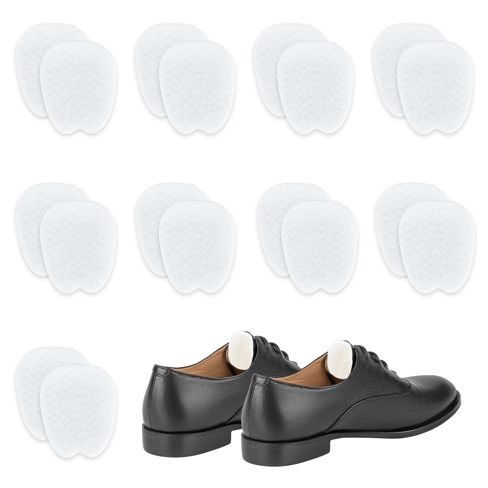 NICENEEDED 9 Pairs Thin Felt Forefoot Pads, Shoes Tongue Stick Cushions, Non-Slip Tongue Pads Soft Tongue Cushion Inserts Shoes Pad Foot Pads Metatarsal Cushions for Men and Women