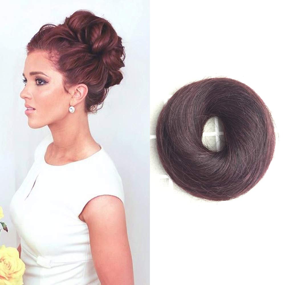 Straight Burgundy Reysaina Women S Hair Bun Extensions Straight