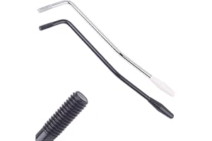 AYUBOUSA 2 Packs 6mm Thread Metal Single Tremolo Arm Whammy Bar with Tip and 2 Pieces Extra Tremolo Arm Tips for Stratocaster Electric Guitar Tremolo System, Black + Chrome