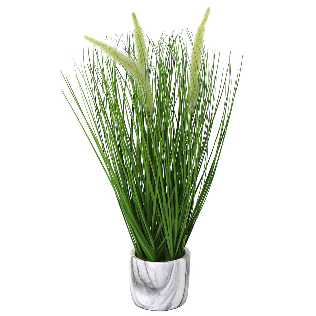 Artificial Mini Plants Flowers Fake Outdoor Plants Faux Greenery Artificial Grass Flower in White Pot Arrangements Garden Office Patio Indoor Outside Home Decor (White/Pot)