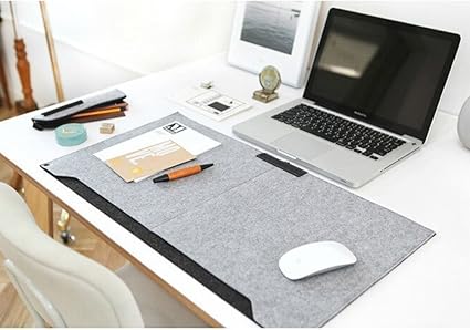 Sztara Grand Sous Main De Bureau Multifonctions En Feutre Pour Ordinateur Portable Clavier Souris 64 Cm X 33 Cm Gris Amazon Fr Fournitures De Bureau