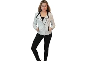 Olivia Miller Womens Faux Leather Zip Up Moto Biker Jacket