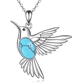 POPLYKE Hummingbird Necklace 925 Sterling Silver Hummingbird Pendant Necklace Jewelry Gift for Women