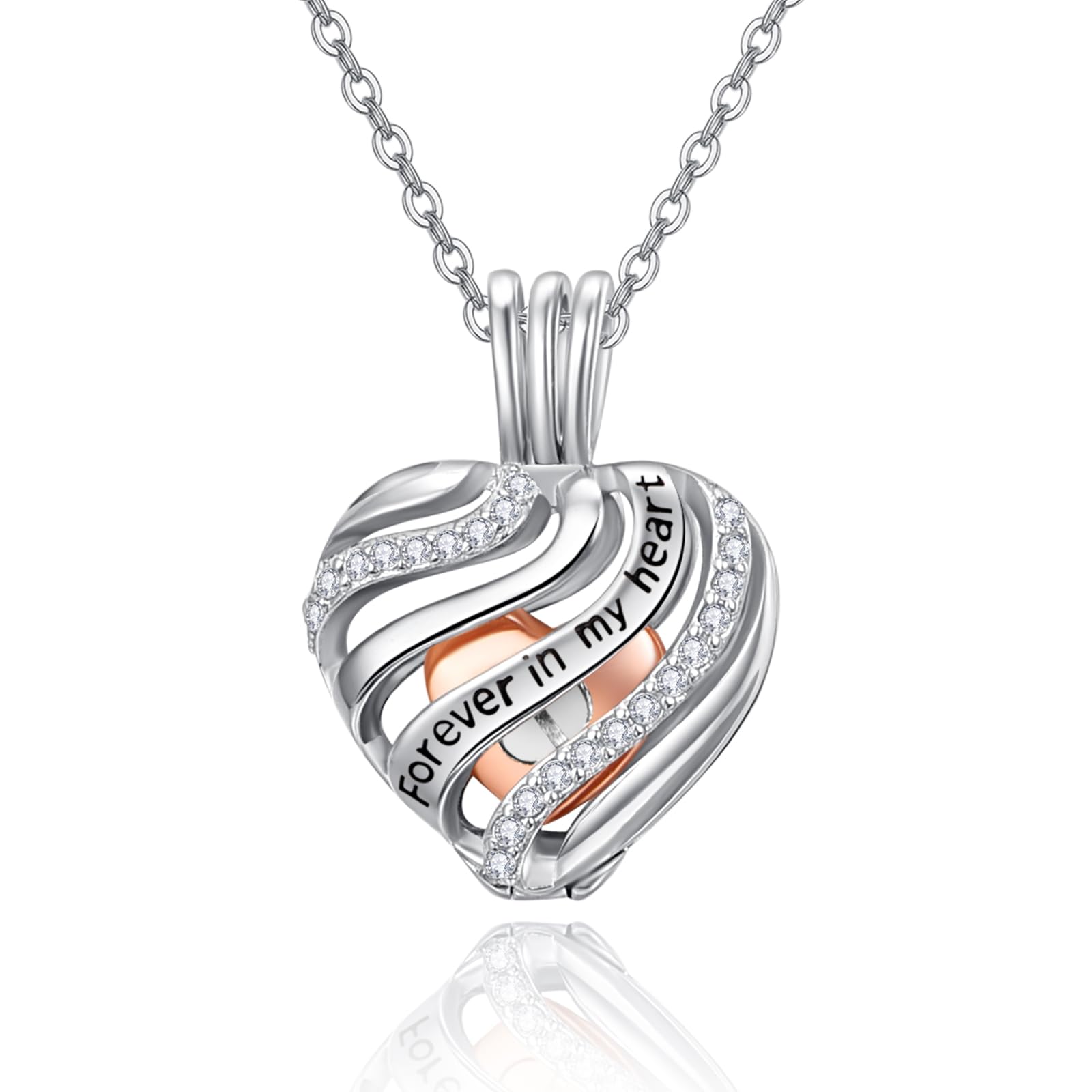 TANGPOET Ashes Necklace 925 Sterling Silver Urn Necklace for Ashes Heart Memorial Cremation Jewellery for Ashes Keepsake Pendant Necklace for Women Men Pet with Funnel Filler Kit