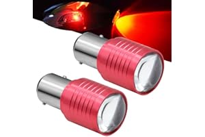 1.9inch Motorcycle Tail Light with Turn Signals BAY15D 1157 LED Bulbs with RGB Ange Eye.(2-Pack). (Red Strobe)