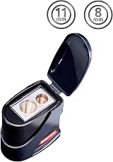 Derwent Twin Hole Pencil Sharpener with Container 11.5mm & 8.25mm Black view 4