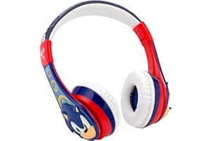 eKids Sonic The Hedgehog Bluetooth Headphones for Kids, Wireless Headphones with Microphone Includes Aux Cord, Volume Reduced Kids Earphones for School, Home, or Travel