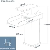 Peppermint Modern Waterfall Basin Mixer Tap Single Lever Hot Cold Chrome Square view 7
