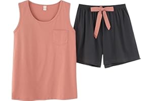 Vopmocld Big Girl's Tank Top and Shorts Cotton Pajama Set Teens Cute Heart Shape Sleepwear Kids Clothes PJS