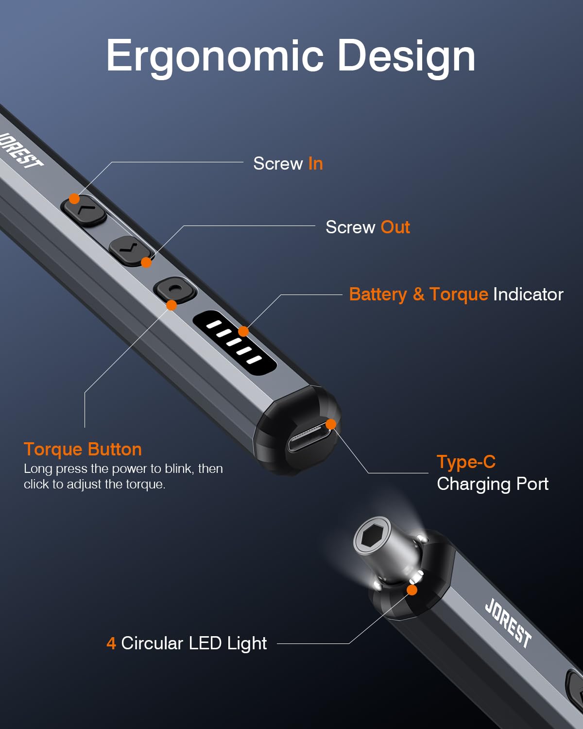 JOREST Mini Elektro Schraubendreher Set, 38 in 1Magnetische Präzisions Schraubendreher Kit, Reparatur-Werkzeugsatz für iPhones, Laptops, Drohnen; Geschenke für Männer;Geburtstagsgeschenk für den Vater 2