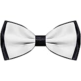 LJBFNN Mens Bow Tie, Clip on Pre Tied Bow Ties for Men Solid Color Adjustable Tuxedo Bowties for Suit Wedding Graduation