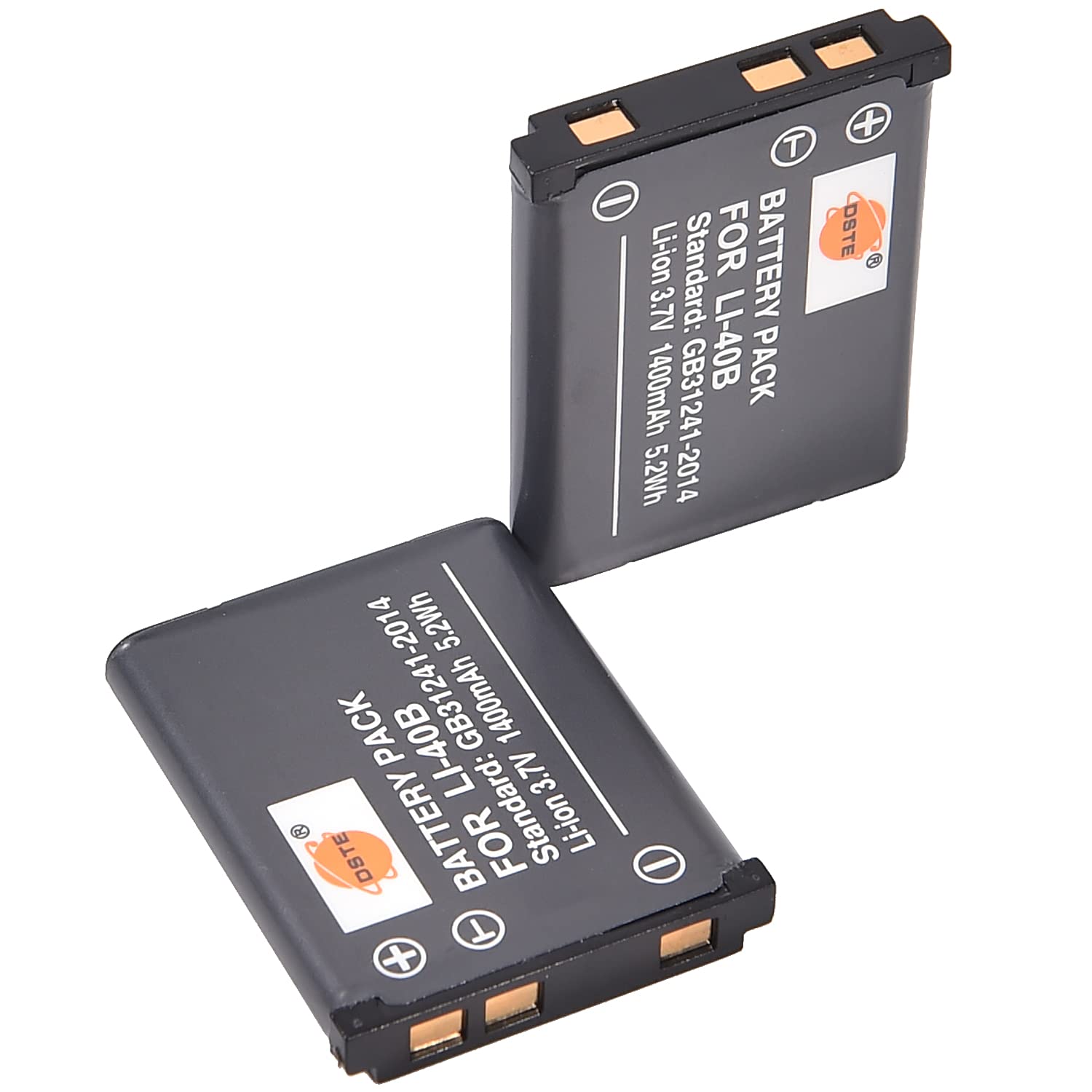 DSTE® 2x Li-40B Rechargebale Li-ion Battery for Olympus D-630 D-720 D-725 IR-300 FE-20 FE-150 FE-160 FE-190 FE-220 FE-230 FE-240 FE-250 FE-280 FE-290 FE-300 FE-320 FE-330 FE-340 FE-350 FE-360 FE-3000 FE-3010 FE-4000 Stylus 550WP 700 710 720SW 725SW 730 740 750 760 770SW 780 Tough 3000 TG-310 TG-320 VG-165 VG-180 VH-210 VR-310 VR-320 VR-325 VR-330 X-560WP X-600 X-730 X-785 X-790 X-795 X-800 X-835