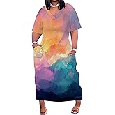 SUZONANA Womens African Dresses Sexy Casual T-Shirt Dresses Long Sleeve Oversized Baggy Summer Sundress