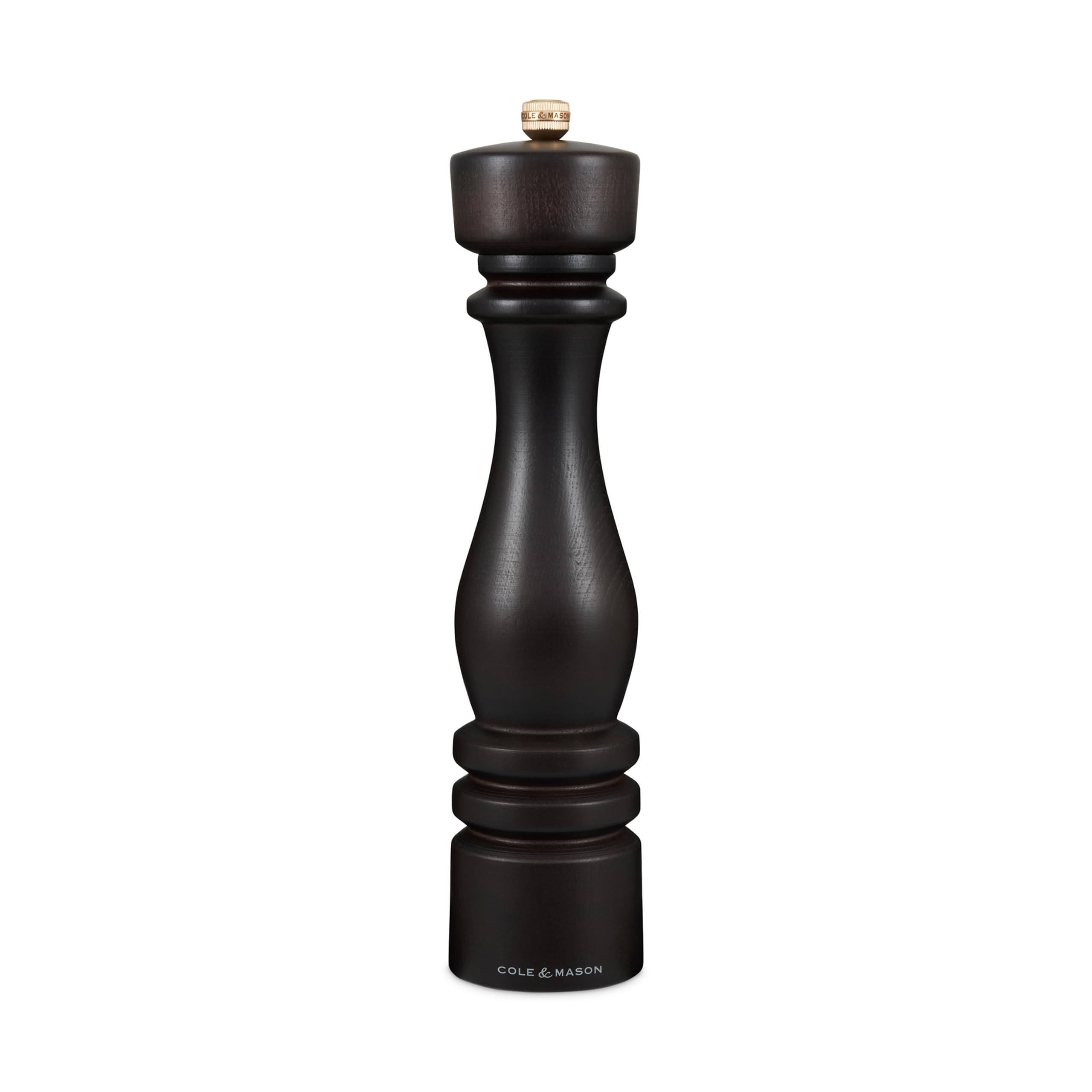 Cole & Mason London Chocolate Wood Pepper Mill, 30cm Pepper Grinder with Adjustable Grind, Precision+ Carbon Mechanism, Beech Wood, Seasoning Mill, Lifetime Mechanism Guarantee