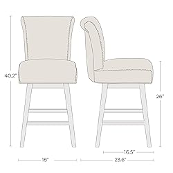CHITA 26 Inch Counter Height Swivel Bar Stool, FSC