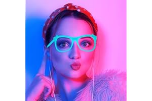 5pcs Glow-in-the,Dark Party Glasses - Neon Frames for Bars, KTV, Proms & Photo Props, Plastic Material